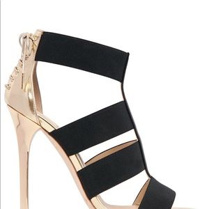 Jimmy Choo leather bondage Dario heels